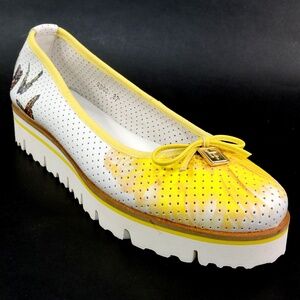 LUIGI TRAINI 🇮🇹 WOMEN'S SOFT WHITE LEATHER COMFORT FLAT SUMMER LOAFERS